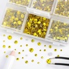 image:imageBeadsland 4300pcs Flatback RhinestonesOrange Rhinestone Nail Gems Round Crystal Rhinestones for CraftsMixed 6 Sizes with Picking Tweezers and Wax Pencil Kit SS6SS20HyacinthOrangeCitrimeLemon Yellow
