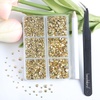 image:imageBeadsland 4300pcs Flatback RhinestonesOrange Rhinestone Nail Gems Round Crystal Rhinestones for CraftsMixed 6 Sizes with Picking Tweezers and Wax Pencil Kit SS6SS20HyacinthOrangeMetal Sunlight