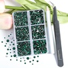 image:imageBeadsland 4300pcs Flatback RhinestonesOrange Rhinestone Nail Gems Round Crystal Rhinestones for CraftsMixed 6 Sizes with Picking Tweezers and Wax Pencil Kit SS6SS20HyacinthOrangeEmerald
