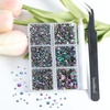 image:imageBeadsland 4300pcs Flatback RhinestonesOrange Rhinestone Nail Gems Round Crystal Rhinestones for CraftsMixed 6 Sizes with Picking Tweezers and Wax Pencil Kit SS6SS20HyacinthOrangeGreen Volcano