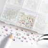 image:imageBeadsland 4300pcs Flatback RhinestonesOrange Rhinestone Nail Gems Round Crystal Rhinestones for CraftsMixed 6 Sizes with Picking Tweezers and Wax Pencil Kit SS6SS20HyacinthOrangeTransparent AB
