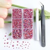 image:imageBeadsland 4300pcs Flatback RhinestonesOrange Rhinestone Nail Gems Round Crystal Rhinestones for CraftsMixed 6 Sizes with Picking Tweezers and Wax Pencil Kit SS6SS20HyacinthOrangeHyacinth AB