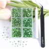 image:imageBeadsland 4300pcs Flatback RhinestonesOrange Rhinestone Nail Gems Round Crystal Rhinestones for CraftsMixed 6 Sizes with Picking Tweezers and Wax Pencil Kit SS6SS20HyacinthOrangeLight Green