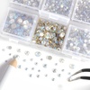 image:imageBeadsland 4300pcs Flatback RhinestonesOrange Rhinestone Nail Gems Round Crystal Rhinestones for CraftsMixed 6 Sizes with Picking Tweezers and Wax Pencil Kit SS6SS20HyacinthOrangeBlue Moonlight