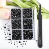 image:imageBeadsland 4300pcs Flatback RhinestonesOrange Rhinestone Nail Gems Round Crystal Rhinestones for CraftsMixed 6 Sizes with Picking Tweezers and Wax Pencil Kit SS6SS20HyacinthOrangeJet Black