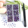 image:imageBeadsland 4300pcs Flatback RhinestonesOrange Rhinestone Nail Gems Round Crystal Rhinestones for CraftsMixed 6 Sizes with Picking Tweezers and Wax Pencil Kit SS6SS20HyacinthOrangePurple Velvet