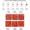 image:imageBeadsland 4300pcs Flatback RhinestonesOrange Rhinestone Nail Gems Round Crystal Rhinestones for CraftsMixed 6 Sizes with Picking Tweezers and Wax Pencil Kit SS6SS20HyacinthOrangeHyacinthOrange