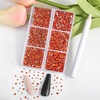 image:imageBeadsland 7200pcs Flatback RhinestonesSilver Rhinestone Nail Gems Round Crystal Rhinestones for CraftsMixed 6 Sizes with Wax Pencil Kit SS3SS10Silver HematiteOrange