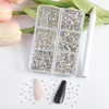 image:imageBeadsland 7200pcs Flatback RhinestonesSilver Rhinestone Nail Gems Round Crystal Rhinestones for CraftsMixed 6 Sizes with Wax Pencil Kit SS3SS10Silver HematiteBlue Moonlight