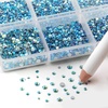 image:imageBeadsland 7200pcs Flatback RhinestonesSilver Rhinestone Nail Gems Round Crystal Rhinestones for CraftsMixed 6 Sizes with Wax Pencil Kit SS3SS10Silver HematiteAquamarine AB