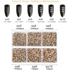 image:imageBeadsland 7200pcs Flatback RhinestonesSilver Rhinestone Nail Gems Round Crystal Rhinestones for CraftsMixed 6 Sizes with Wax Pencil Kit SS3SS10Silver HematiteGolden Shadow