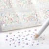 image:imageBeadsland 7200pcs Flatback RhinestonesSilver Rhinestone Nail Gems Round Crystal Rhinestones for CraftsMixed 6 Sizes with Wax Pencil Kit SS3SS10Silver HematiteTransparent AB