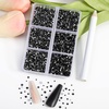 image:imageBeadsland 7200pcs Flatback RhinestonesSilver Rhinestone Nail Gems Round Crystal Rhinestones for CraftsMixed 6 Sizes with Wax Pencil Kit SS3SS10Silver HematiteBlack