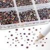 image:imageBeadsland 7200pcs Flatback RhinestonesSilver Rhinestone Nail Gems Round Crystal Rhinestones for CraftsMixed 6 Sizes with Wax Pencil Kit SS3SS10Silver HematiteBlue Volcano