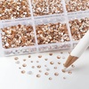 image:imageBeadsland 7200pcs Flatback RhinestonesSilver Rhinestone Nail Gems Round Crystal Rhinestones for CraftsMixed 6 Sizes with Wax Pencil Kit SS3SS10Silver HematiteLight Peach