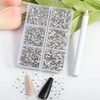 image:imageBeadsland 7200pcs Flatback RhinestonesSilver Rhinestone Nail Gems Round Crystal Rhinestones for CraftsMixed 6 Sizes with Wax Pencil Kit SS3SS10Silver Hematitecrystal