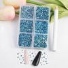 image:imageBeadsland 7200pcs Flatback RhinestonesSilver Rhinestone Nail Gems Round Crystal Rhinestones for CraftsMixed 6 Sizes with Wax Pencil Kit SS3SS10Silver HematiteAquamarine AB