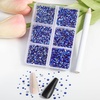 image:imageBeadsland 7200pcs Flatback RhinestonesSilver Rhinestone Nail Gems Round Crystal Rhinestones for CraftsMixed 6 Sizes with Wax Pencil Kit SS3SS10Silver HematiteSapphire