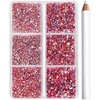 image:imageBeadsland 7200pcs Flatback RhinestonesSilver Rhinestone Nail Gems Round Crystal Rhinestones for CraftsMixed 6 Sizes with Wax Pencil Kit SS3SS10Silver HematiteHyacinth AB