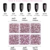 image:imageBeadsland 7200pcs Flatback RhinestonesSilver Rhinestone Nail Gems Round Crystal Rhinestones for CraftsMixed 6 Sizes with Wax Pencil Kit SS3SS10Silver HematiteLight pink