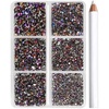image:imageBeadsland 7200pcs Flatback RhinestonesSilver Rhinestone Nail Gems Round Crystal Rhinestones for CraftsMixed 6 Sizes with Wax Pencil Kit SS3SS10Silver HematiteBlue Volcano