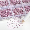 image:imageBeadsland 7200pcs Flatback RhinestonesSilver Rhinestone Nail Gems Round Crystal Rhinestones for CraftsMixed 6 Sizes with Wax Pencil Kit SS3SS10Silver HematiteLight pink