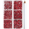 image:imageBeadsland 7200pcs Flatback RhinestonesSilver Rhinestone Nail Gems Round Crystal Rhinestones for CraftsMixed 6 Sizes with Wax Pencil Kit SS3SS10Silver HematiteSiam