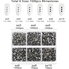 image:imageBeadsland 7200pcs Flatback RhinestonesSilver Rhinestone Nail Gems Round Crystal Rhinestones for CraftsMixed 6 Sizes with Wax Pencil Kit SS3SS10Silver HematiteBlack Diamond