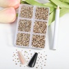 image:imageBeadsland 7200pcs Flatback RhinestonesSilver Rhinestone Nail Gems Round Crystal Rhinestones for CraftsMixed 6 Sizes with Wax Pencil Kit SS3SS10Silver HematiteGolden Shadow