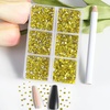 image:imageBeadsland 7200pcs Flatback RhinestonesSilver Rhinestone Nail Gems Round Crystal Rhinestones for CraftsMixed 6 Sizes with Wax Pencil Kit SS3SS10Silver HematiteLemon Yellow
