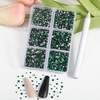 image:imageBeadsland 7200pcs Flatback RhinestonesSilver Rhinestone Nail Gems Round Crystal Rhinestones for CraftsMixed 6 Sizes with Wax Pencil Kit SS3SS10Silver HematiteEmerald