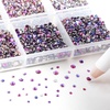 image:imageBeadsland 7200pcs Flatback RhinestonesSilver Rhinestone Nail Gems Round Crystal Rhinestones for CraftsMixed 6 Sizes with Wax Pencil Kit SS3SS10Silver HematitePurple Velvet