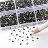 image:imageBeadsland 7200pcs Flatback RhinestonesSilver Rhinestone Nail Gems Round Crystal Rhinestones for CraftsMixed 6 Sizes with Wax Pencil Kit SS3SS10Silver HematiteBlack Diamond
