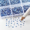 image:imageBeadsland 7200pcs Flatback RhinestonesSilver Rhinestone Nail Gems Round Crystal Rhinestones for CraftsMixed 6 Sizes with Wax Pencil Kit SS3SS10Silver HematiteLight Sapphire