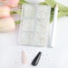image:imageBeadsland 7200pcs Flatback RhinestonesSilver Rhinestone Nail Gems Round Crystal Rhinestones for CraftsMixed 6 Sizes with Wax Pencil Kit SS3SS10Silver HematiteTransparent AB