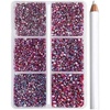 image:imageBeadsland 7200pcs Flatback RhinestonesSilver Rhinestone Nail Gems Round Crystal Rhinestones for CraftsMixed 6 Sizes with Wax Pencil Kit SS3SS10Silver HematiteLight Siam AB