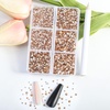 image:imageBeadsland 7200pcs Flatback RhinestonesSilver Rhinestone Nail Gems Round Crystal Rhinestones for CraftsMixed 6 Sizes with Wax Pencil Kit SS3SS10Silver HematiteLight Peach