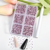 image:imageBeadsland 7200pcs Flatback RhinestonesSilver Rhinestone Nail Gems Round Crystal Rhinestones for CraftsMixed 6 Sizes with Wax Pencil Kit SS3SS10Silver HematiteLight pink
