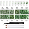 image:imageBeadsland 8300PCS Flatback Rhinestones Black Rhinestone Round Crystal Rhinestones for Crafts Mixed 10 Sizes with Wax Pencil and Tweezer Kit SS3SS30 Jet BlackPeridot