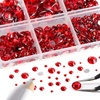 image:imageBeadsland 8300PCS Flatback Rhinestones Black Rhinestone Round Crystal Rhinestones for Crafts Mixed 10 Sizes with Wax Pencil and Tweezer Kit SS3SS30 Jet BlackLight Siam