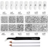 image:imageBeadsland 8300PCS Flatback Rhinestones Black Rhinestone Round Crystal Rhinestones for Crafts Mixed 10 Sizes with Wax Pencil and Tweezer Kit SS3SS30 Jet Blackcrystal