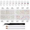 image:imageBeadsland 8300PCS Flatback Rhinestones Black Rhinestone Round Crystal Rhinestones for Crafts Mixed 10 Sizes with Wax Pencil and Tweezer Kit SS3SS30 Jet BlackTransparent AB