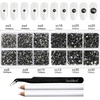 image:imageBeadsland 8300PCS Flatback Rhinestones Black Rhinestone Round Crystal Rhinestones for Crafts Mixed 10 Sizes with Wax Pencil and Tweezer Kit SS3SS30 Jet BlackBlack Diamond