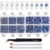 image:imageBeadsland 8300PCS Flatback Rhinestones Black Rhinestone Round Crystal Rhinestones for Crafts Mixed 10 Sizes with Wax Pencil and Tweezer Kit SS3SS30 Jet BlackLight Sapphire