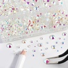 image:imageBeadsland 8300PCS Flatback Rhinestones Black Rhinestone Round Crystal Rhinestones for Crafts Mixed 10 Sizes with Wax Pencil and Tweezer Kit SS3SS30 Jet BlackTransparent AB