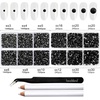 image:imageBeadsland 8300PCS Flatback Rhinestones Black Rhinestone Round Crystal Rhinestones for Crafts Mixed 10 Sizes with Wax Pencil and Tweezer Kit SS3SS30 Jet BlackBlack
