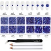 image:imageBeadsland 8300PCS Flatback Rhinestones Black Rhinestone Round Crystal Rhinestones for Crafts Mixed 10 Sizes with Wax Pencil and Tweezer Kit SS3SS30 Jet BlackSapphire