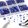 image:imageBeadsland 8300PCS Flatback Rhinestones Black Rhinestone Round Crystal Rhinestones for Crafts Mixed 10 Sizes with Wax Pencil and Tweezer Kit SS3SS30 Jet BlackSapphire