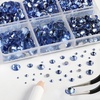 image:imageBeadsland 8300PCS Flatback Rhinestones Black Rhinestone Round Crystal Rhinestones for Crafts Mixed 10 Sizes with Wax Pencil and Tweezer Kit SS3SS30 Jet BlackLight Sapphire