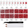 image:imageBeadsland 8300PCS Flatback Rhinestones Black Rhinestone Round Crystal Rhinestones for Crafts Mixed 10 Sizes with Wax Pencil and Tweezer Kit SS3SS30 Jet BlackLight Siam